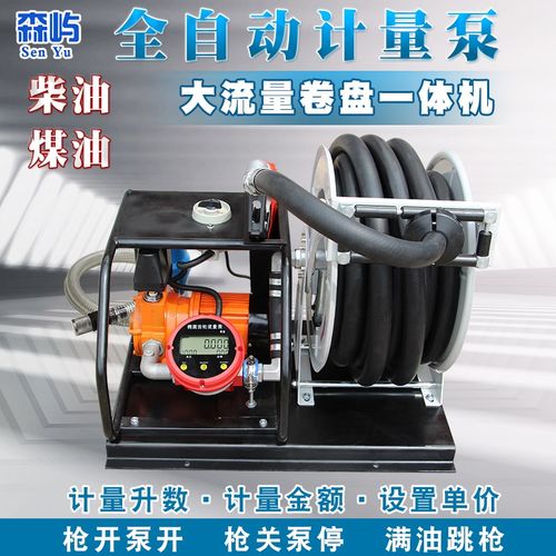 大流量卷盘一体机全自动计量泵220V12V/24大功率柴油泵加油泵1寸