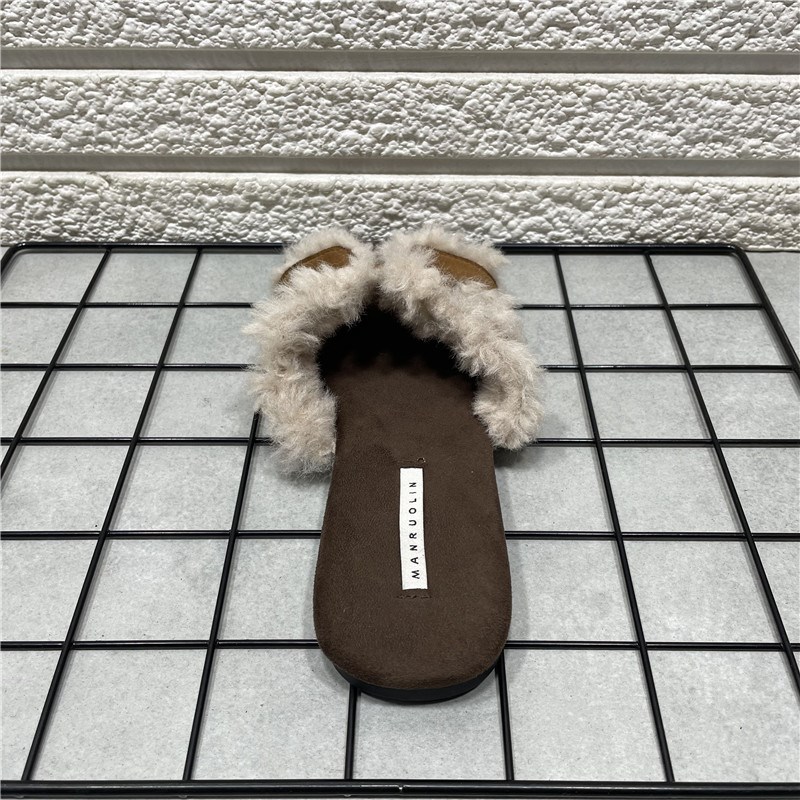 断码处理网红时尚毛毛鞋女鞋子外穿秋冬新款百搭毛茸茸拖鞋女棉拖