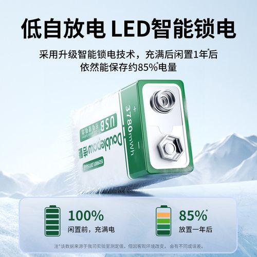 9V可充电电池USB锂电池万用表体温枪仪器吉他专用9号伏6F22小方块