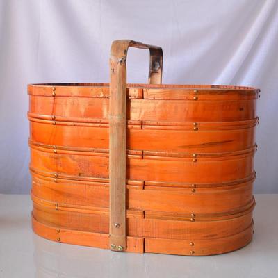 中式送饭送菜的提盒饭店多层大容量木提盒送菜提盒木质防滑保温