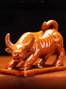 陶牛十二生肖牛饰品牛工艺品家居饰品牛年饰品牛生肖牛水牛