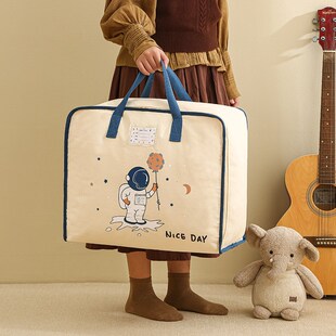 儿童棉被袋棉麻可水洗透气大容量开学季手提包幼儿园被子收纳袋