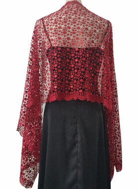 优雅亮片绣花旗袍披肩新娘伴娘晚礼服外搭披肩气质高档晚宴披肩女