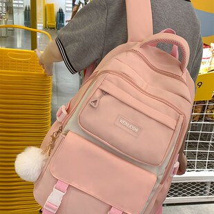 书包女生高中学生多层套包初中生小学生2023新款儿童轻便双肩背包