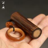 精品纯手工精磨天然实心老金丝竹手把件竹雕实心老玉竹把玩小挂件