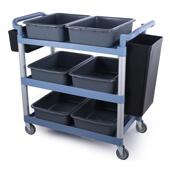 三层手推车多用途大小号酒店饭厅餐车送餐收餐车塑料收碗车下栏车