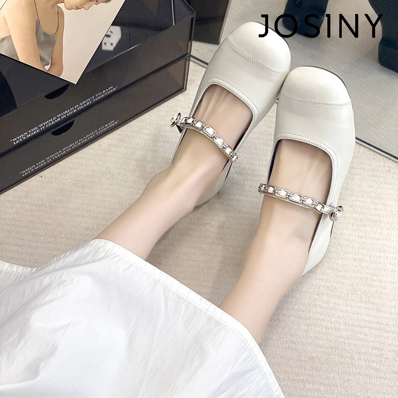 卓诗尼百搭款法式一字扣玛丽珍鞋女低跟浅口单鞋百搭小香风皮鞋,女鞋,浅口单鞋,淘宝优惠券,粉丝福利购,淘宝优惠卷