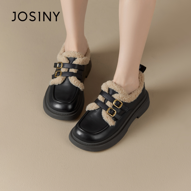 卓诗尼加绒乐福鞋英伦风小皮鞋