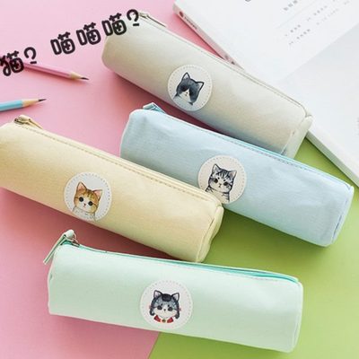 简约纯色圆筒笔袋小清新可爱小号笔袋文具盒男女中小学生儿童礼品