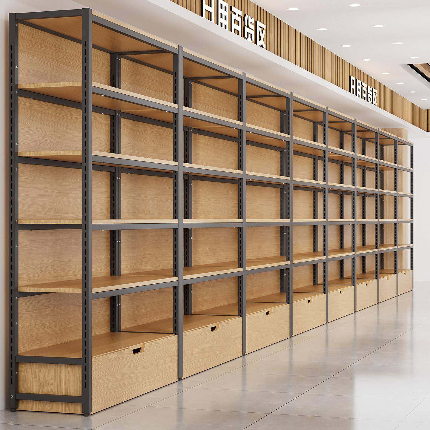 货架展示柜陈列置物产品样品多层超市零食宠物便利店烟酒靠墙文具