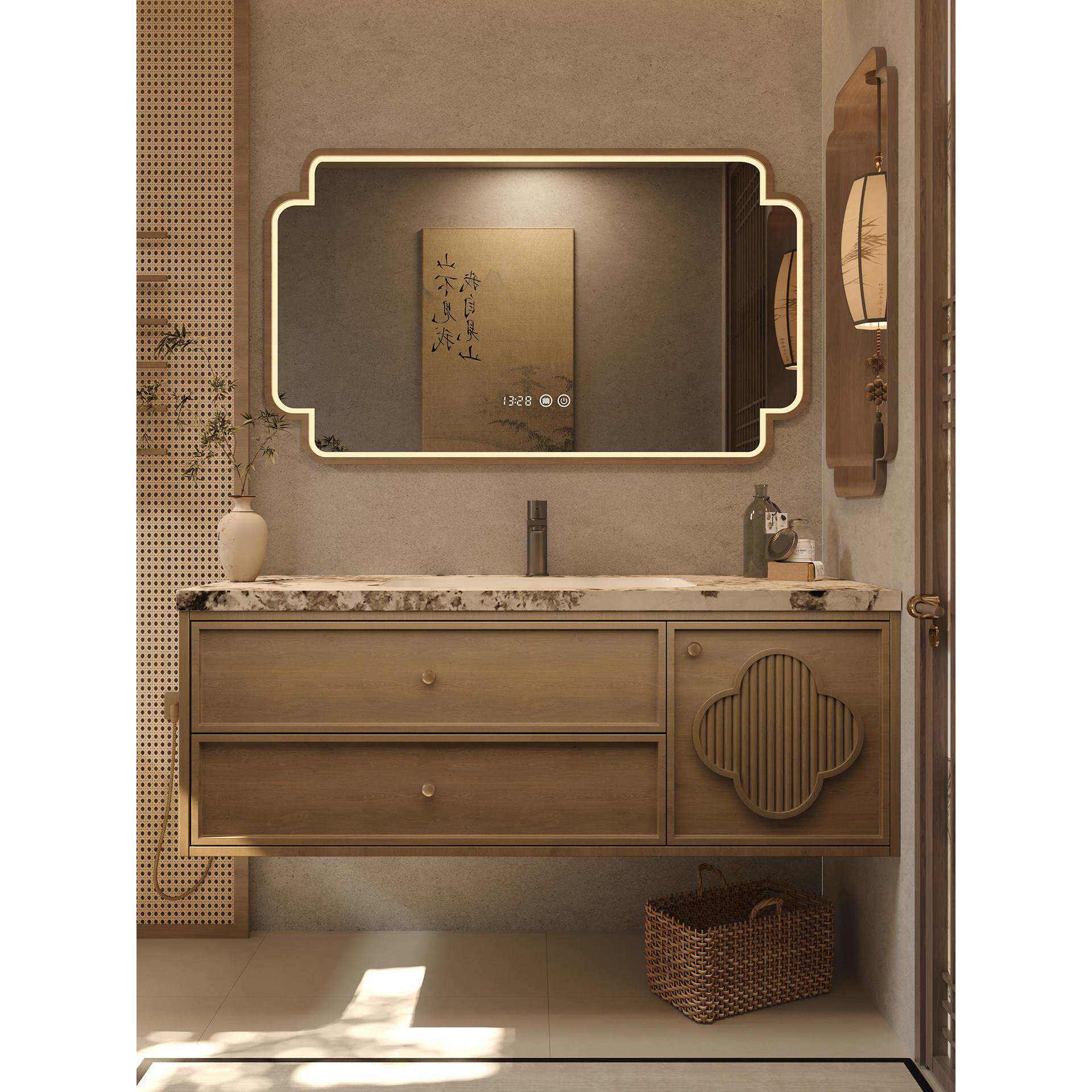 宋氏新美学中古风浴室柜橡木组合卫生间洗漱台洗手池脸盆卫浴定制