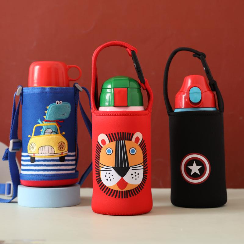 虎儿童保温杯杯套600 630ml手提斜跨保护套防摔儿童水杯手提袋