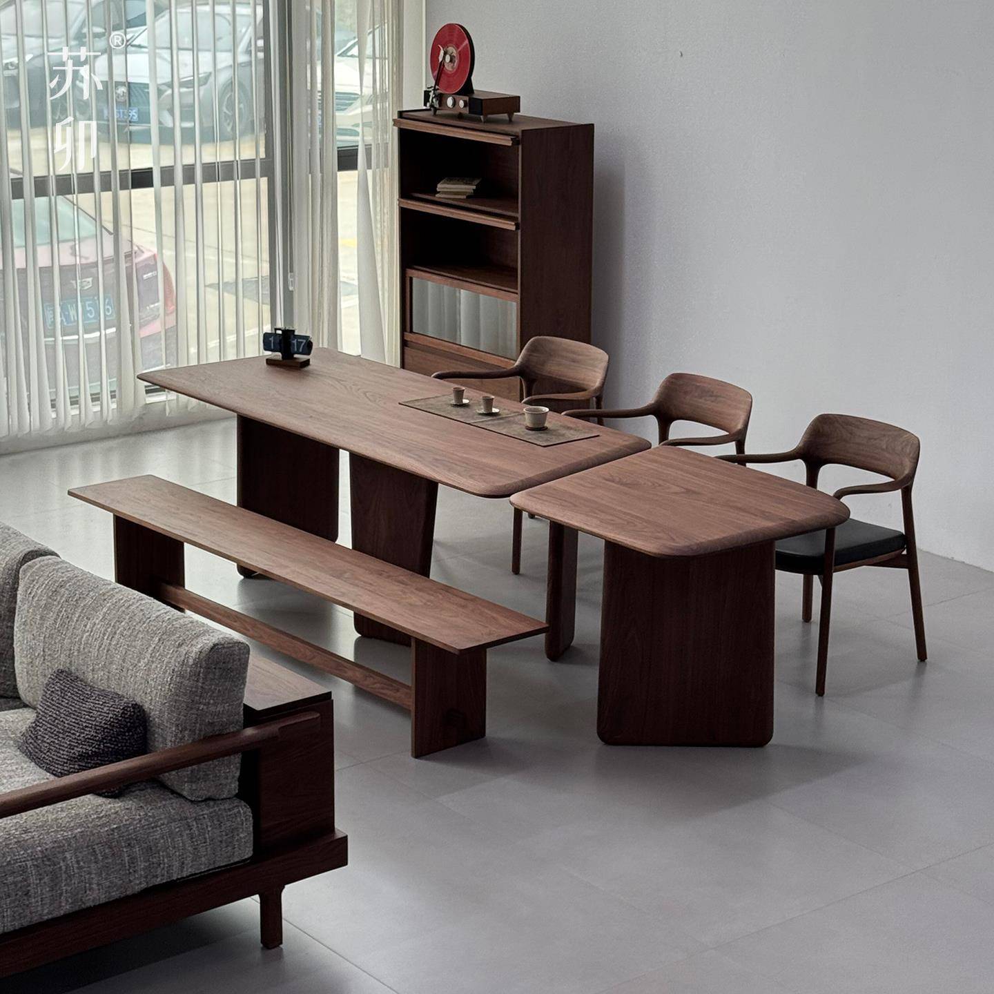 苏卯新中式实木茶桌椅长短组合桌掼蛋桌禅意客厅家用茶室泡茶台