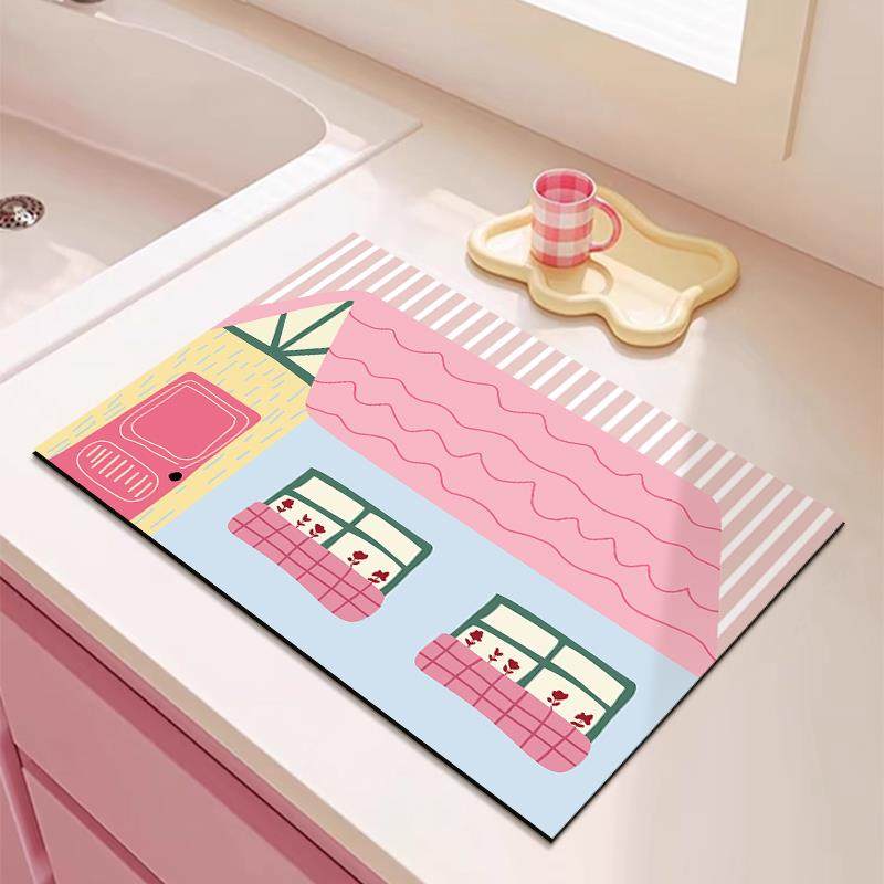 沥水垫多巴胺厨房台面速干吸水餐桌垫碗盘隔热杯垫咖啡机吧台垫子