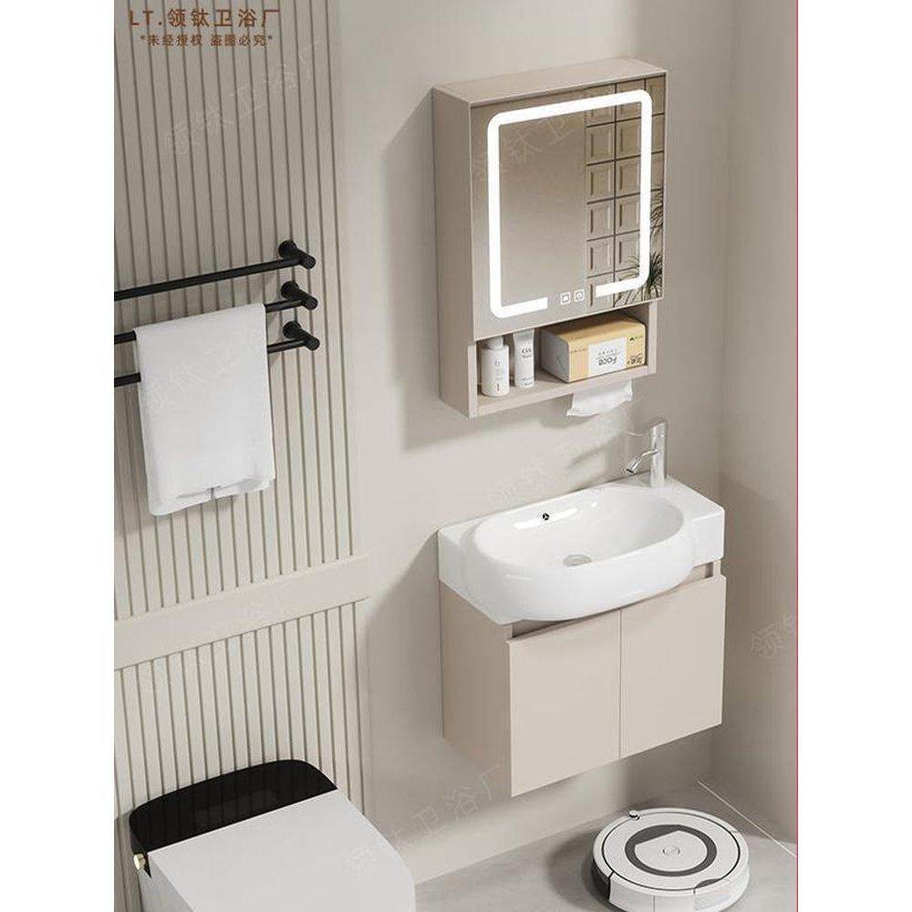 小户型洗脸盆铝蜂窝浴室柜组合挂墙式卫生间一体洗手池洗漱台面盆