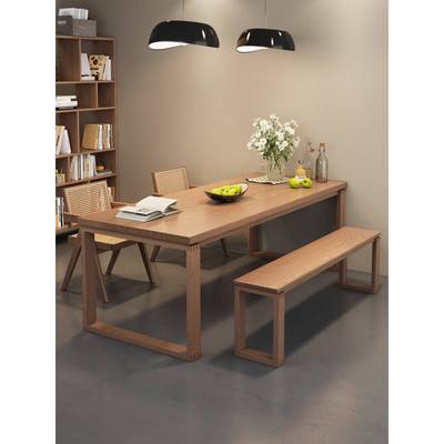 全纯实木莫比恩餐桌北欧白蜡木原木去客厅化长方形大板桌长条书桌