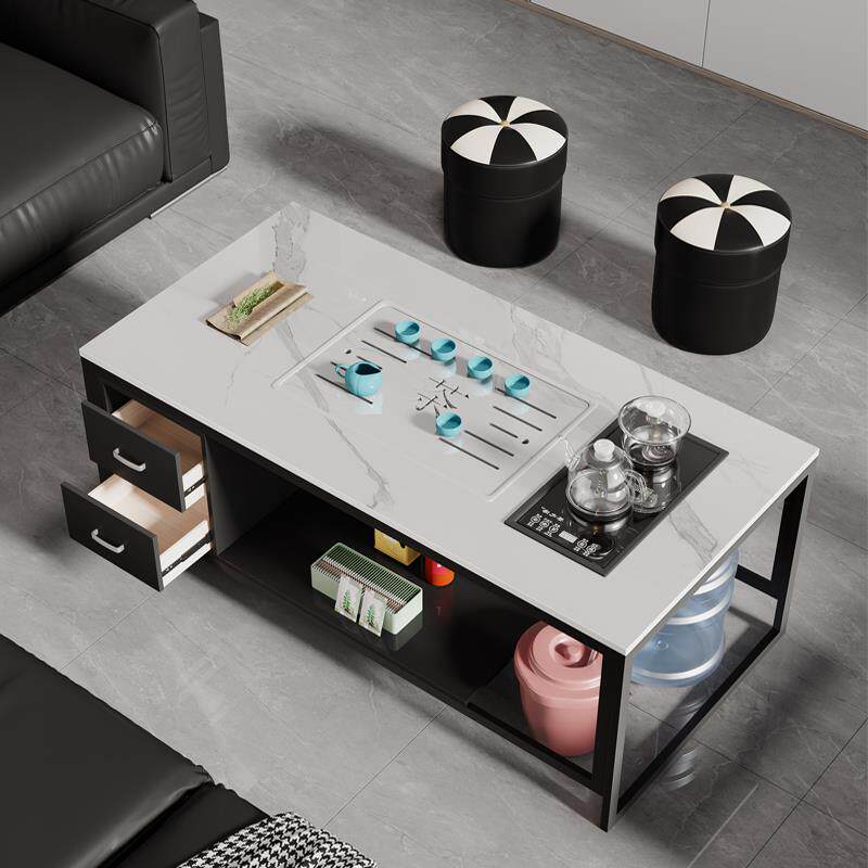 2025新款岩板功夫茶几现代简约办公室小户型茶台带烧水壶泡茶一体