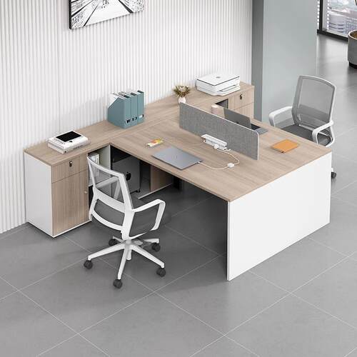 办公桌椅组合财务双人面对面办公室带柜子职员桌对坐t型l型员工位