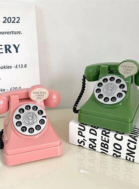 ins风存钱筒电话机粉色少女心摆件摄影道具房间拍照装饰生日礼物