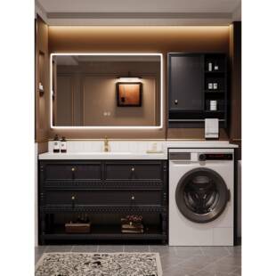定制高端法式洗衣机柜组合卫生间浴室柜洗手台盆室内洗衣机组合柜