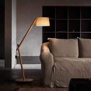 [木修远-莳与]中古覆古新款落地台灯客厅沙发旁边卧室实木原木风