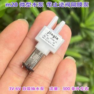 超微型直流DC3V-6V迷你自吸液体泵 M20电机 微型隔膜水泵带止回阀