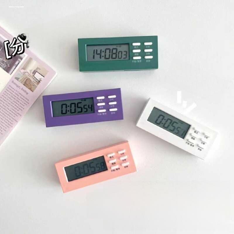 多功能定时器学生桌面研究生入学考试厨房静音闹钟提醒迷你电子时