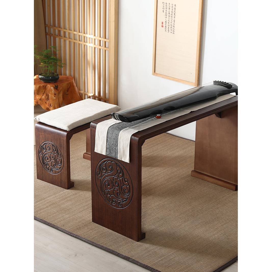 实木古琴桌凳仿古中式书法桌古筝桌子禅意练字国学桌茶桌共鸣琴桌