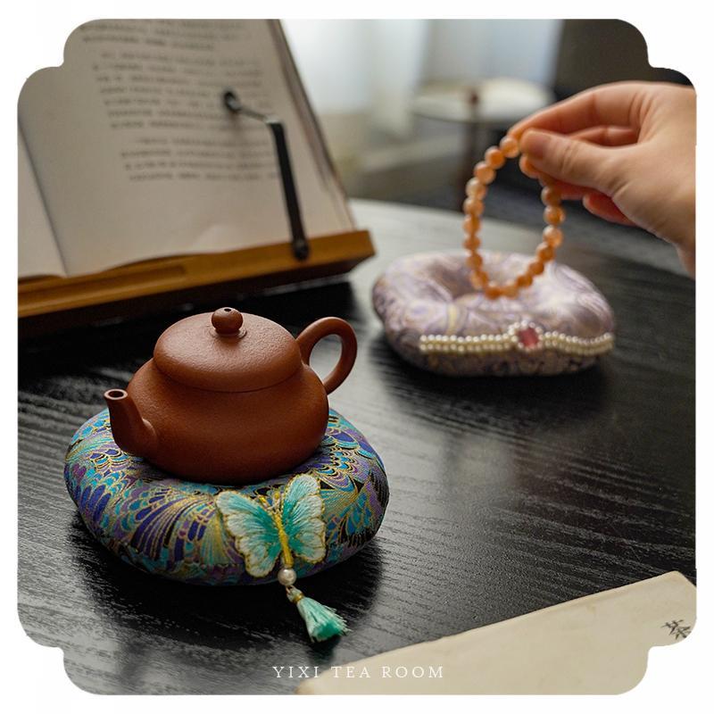一席中式吸水布艺紫砂壶承盘茶壶垫隔热垫茶杯垫宋代美学茶席垫子