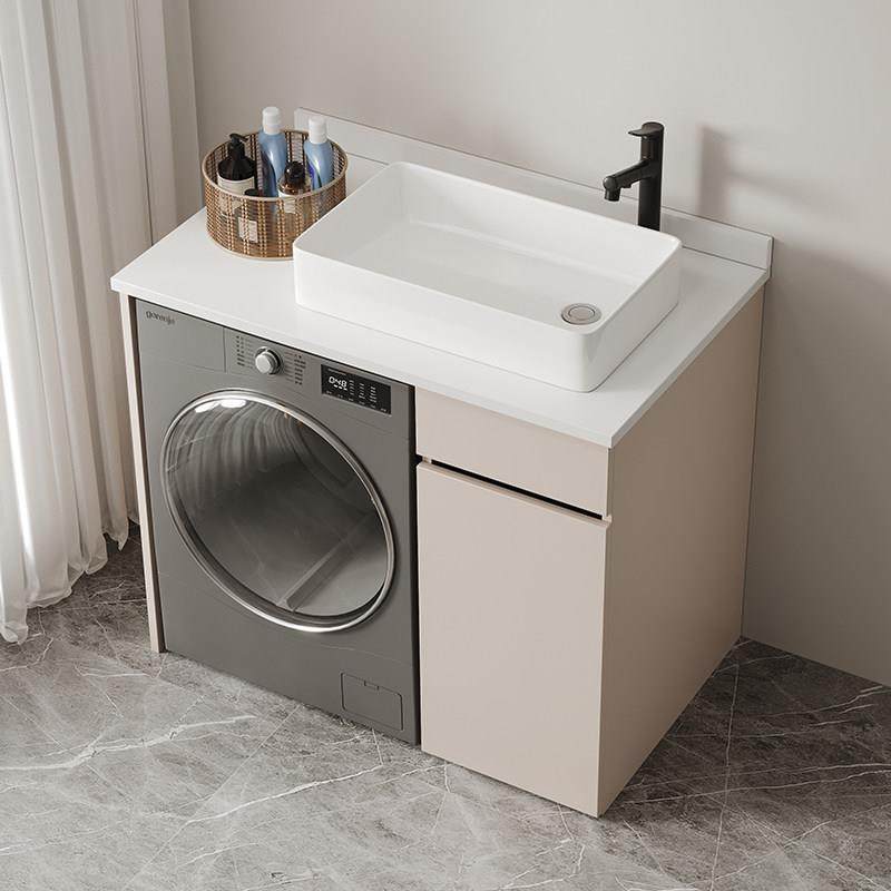 蜂窝铝小户型浴室滚筒洗衣机柜组合陶瓷一体洗脸盆洗漱洗手台定制