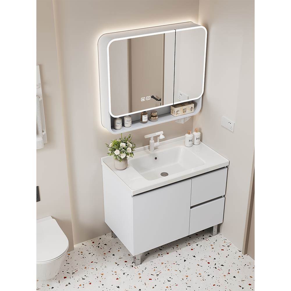 落地式洗手盆柜组合加厚蜂窝铝浴室柜卫生间洗脸盆陶瓷一体洗漱台