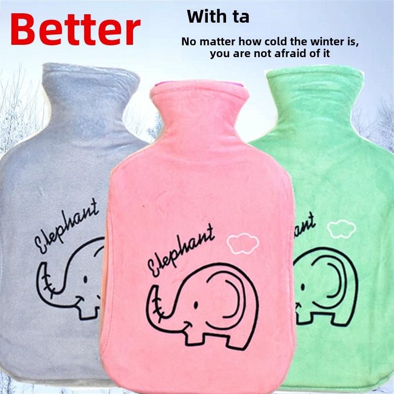 Boteo防爆天然橡胶冲水热水袋装满水热水袋加厚环暖袋暖手器