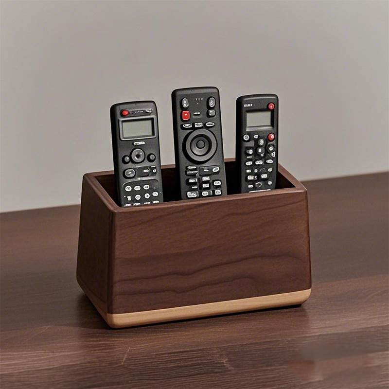 实木遥控器收纳盒客厅茶几创意极简风放置架木质小杂物收纳桶笔筒