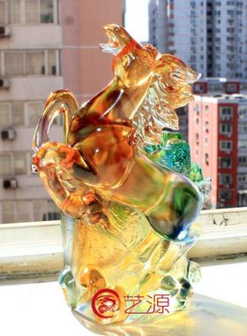 琉璃摆件商务办公礼品创意家居饰品马到成功笔筒同事朋友生日礼物