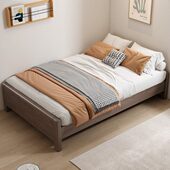 全实木1米1.2米1.35单人小户型无床头床榻榻米侧开气压高箱储物床