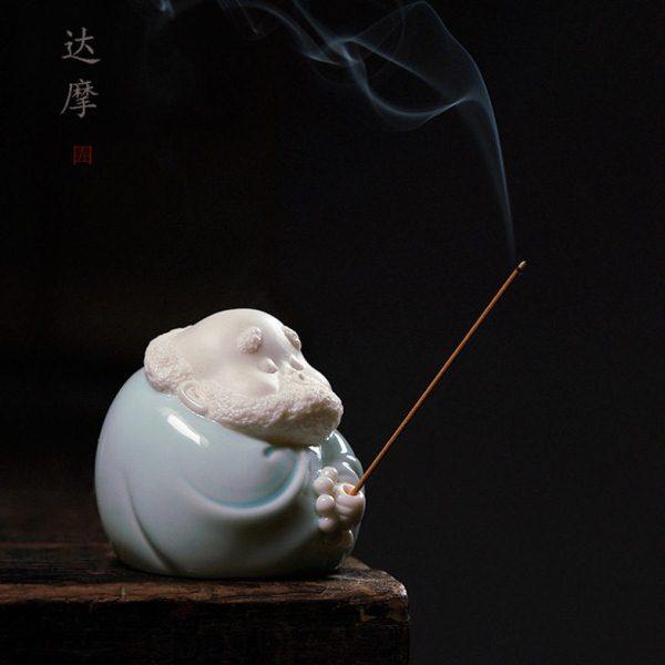 创意禅意新中式陶瓷摆件家用室内线香薰炉达摩香插香器托盘檀香座,家居饰品,香托/香盘/香座/香插,淘宝优惠券,粉丝福利购,淘宝优惠卷