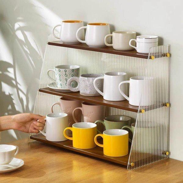 水杯置物架亚克力透明杯架网红轻奢家用茶几桌面厨房卧室宿舍收纳,收纳整理,书桌收纳置物架,淘宝优惠券,粉丝福利购,淘宝优惠卷