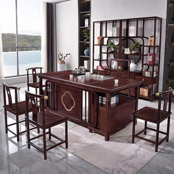 新中式实木茶几家用公茶台实木茶桌椅组合紫檀色方形功夫泡茶桌,商业/办公家具,茶台/茶桌,淘宝优惠券,粉丝福利购,淘宝优惠卷