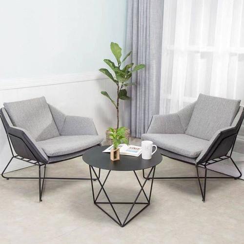 北欧金色铁艺休闲单人沙发椅现代简约工作室懒人沙发椅子