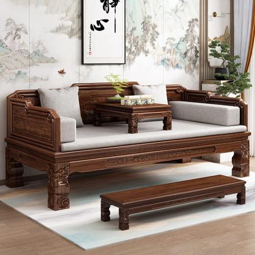 罗汉床新中式实木南榆木现代仿古小户型客厅沙发床禅意塌实木榻