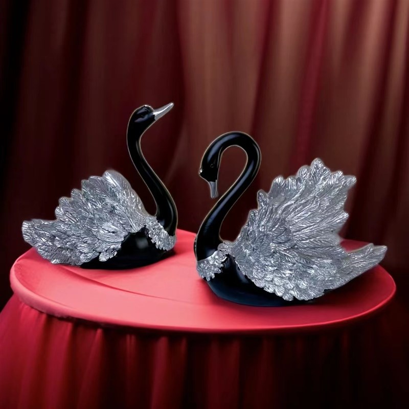 (小号)轻奢客厅情侣天鹅摆件高F级感家居酒柜电视柜装饰品