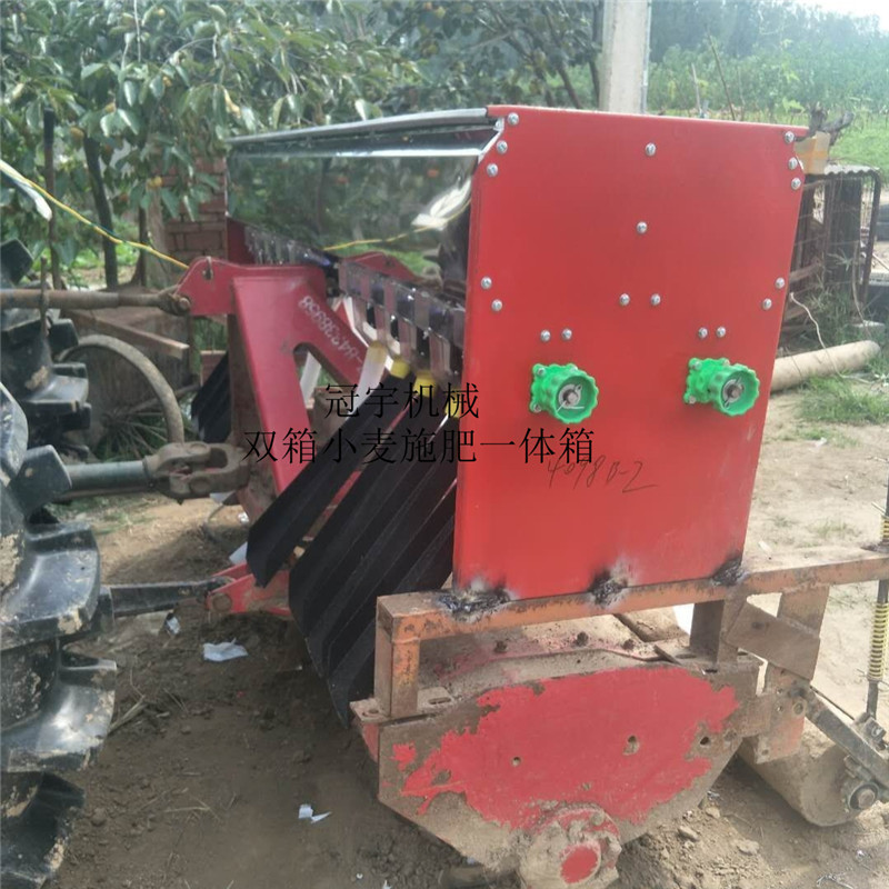 新款农业双箱电动小麦播种施肥器一体机旋耕机多功能不锈钢撒肥机