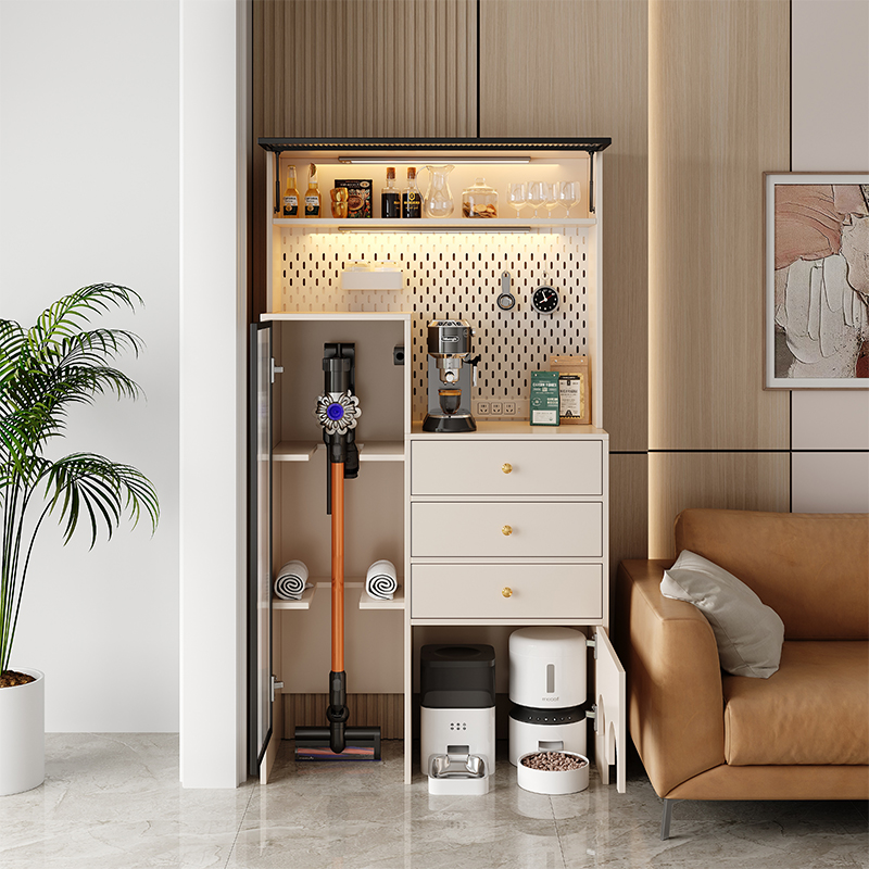 餐边柜扫地机器人置物架吸尘器拖地机猫咪宠物用品猫粮储物收纳柜