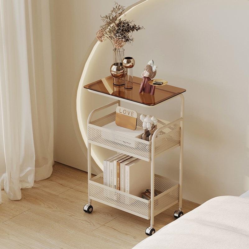 中古小推车置物架可移动沙发边几客厅零食收纳复古边柜茶几小桌子