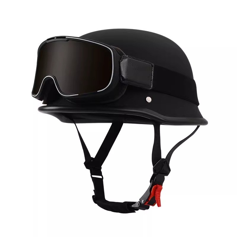 复古头盔巡航摩托车踏板3C认证半盔大头围机车瓢盔男女电动车