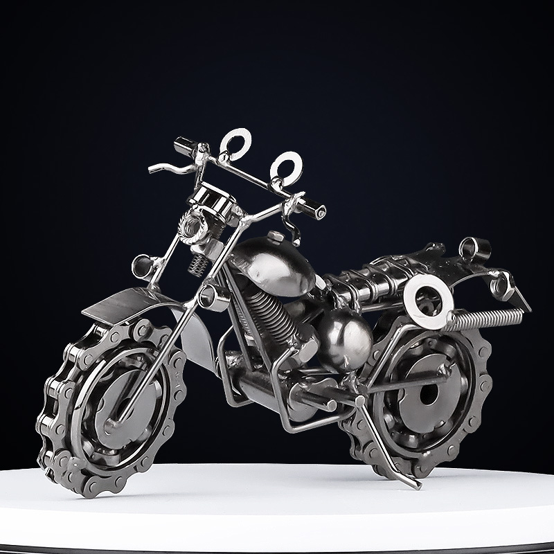 复古哈雷模型摆件铁艺金属机车男孩房间装饰摆设生日礼物男
