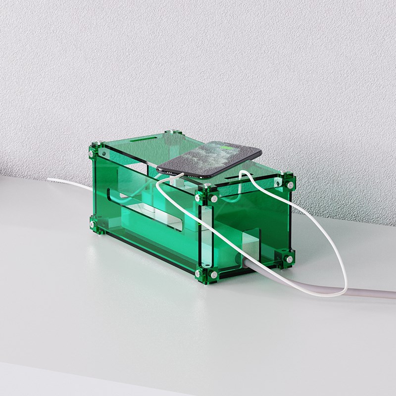 创意工业风插排插座收纳盒插线板电源线数据线电线收纳桌面集线器