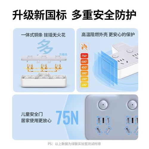 绿联插排插座转换器多功能插头扩展一转多插接线排面板多孔不带线