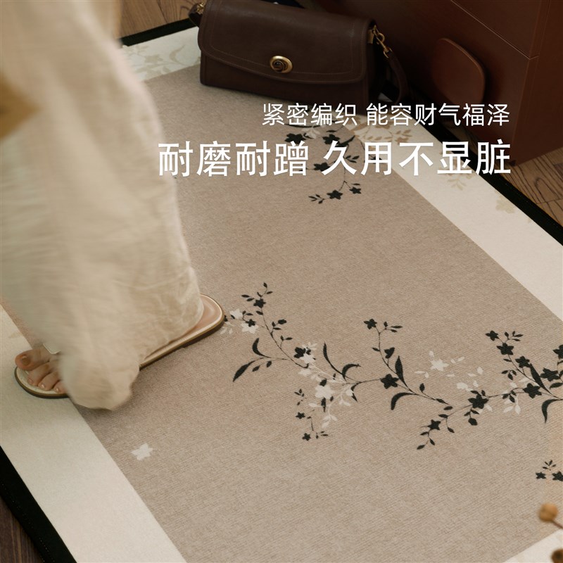 入户门地垫中古风玄关门垫室内耐脏防滑进门地毯家用免洗门口脚垫