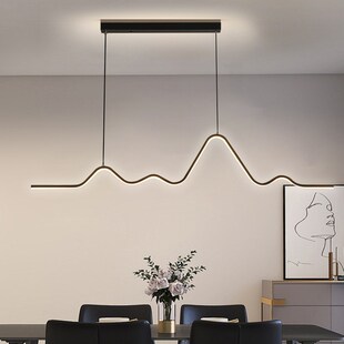 餐厅吊灯奶油风创意饭厅餐桌吧台灯具现代极简2024新款月球长条灯